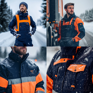 Biểu Tượng Tùy Chỉnh Kỹ Sư Công Nghiệp Đường Công Nhân Đồng Phục Hi VIS An Toàn Phản Quang Khả năng Hiển Quang Cao Không Thấm Nước Áo Khoác Quần Phù Hợp Với - Product Image 3