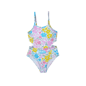 Costume da bagno floreale a due pezzi da donna Buonic, bikini a vita alta con allacciatura all'americana, taglie 4/6, 6/8, 8/10, 10/12, per l'estate e la spiaggia - Product Image 1