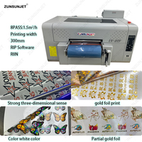 Impresora UV DTF Digital A3 para Impresión con Lámina Dorada, Impresora de Transferencia de Adhesivos UV DTF con Lámina Dorada y Plateada, con Laminador Incorporado
