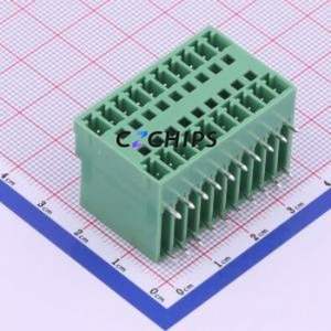 KF2EDGRH-3.5-2*10P Plug-in Terminal Block Bent Lead Through Hole,P=3.5mm Board-to-Board / Socket - Closed 2x10P 3.5mm Green - Product Image 1