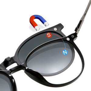 Gafas de Sol Redondas con Protección Anti Luz Azul, Personalizables con Logotipo, Modelo 2025, para Hombre y Mujer, Juego de 1+4 con Clip Magnético Polarizado - Product Image 2