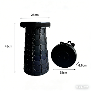 Taburete Plegable Retráctil Portátil, Taburete de Plástico Telescópico Extensible Negro Personalizado para Niños <span class=keywords><strong>y</strong></span> Adultos - Product Image 4