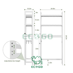 Étagère de rangement en bambou blanc à 3 niveaux-Économiseur d'espace polyvalent autoportant pour l'organisation de la salle de bain - Product Image 4