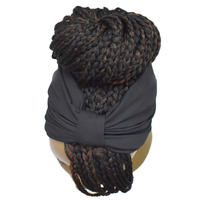 Nouveautés Vente Chaude Perruques Futures Synthétiques Courtes Mélange de Couleurs Tresses Turban Bob Enveloppantes pour Femmes Noires avec Frange et Bandeau Tressé