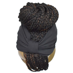 Nieuwigheden Hot Koop Toekomst Synthetische Korte Mix Kleur Vlechten Tulband Bob Wrap Pruiken Voor Zwarte Vrouwen Pony Gevlochten Hoofdband Pruiken