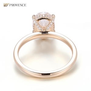 Anillos Finos con Diamante de Laboratorio DEF VVS de Corte Ovalado de 3 Quilates, Oro Sólido de 18k, Anillos de Compromiso y Boda Personalizados, Regalo de Aniversario para Mujer - Product Image 3