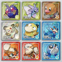 JR Wholesale Premium Pokemoned Crystal Fridge Magnets Mini Square Brick Glass Kid Toy Acrylic Case Sealed Booster Box Board Game