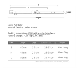 Conjunto de Collar y Correa para Perro Ajustable y Personalizado de Cuero Suave de Lujo con Patrón de Letras y Remaches para Perros Pequeños/Medianos y Gatos - Product Image 4