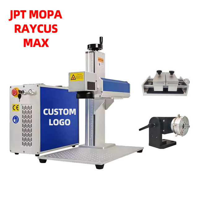 Lightburn Mopa 100 Watt Fiber Laser Engraving Machine 20/30/50/60W JPT  Laser Marking Machine Support for DXF PLT AI DWG Graphic