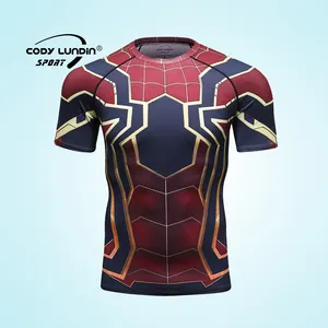 Wholesale Custom Gym Apparel Full 3D Print Spider Man T Shirt Men