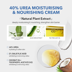 Crème pour les pieds et les mains en stock, crème réparatrice à 40% d'urée, anti-fissures, hydratante, améliorant la matité des articulations pour adultes, sans cruauté - Product Image 4