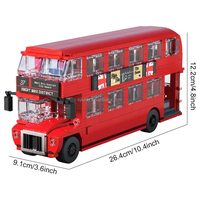 745 pièces bricolage Double Decker Bus bloc de construction jouet ensemble modèle éducatif jouet Construction briques en plastique créatif jouer Bus modèle