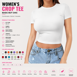 Camiseta Corta Rosa Personalizada XH para Mujer, de Manga Corta, Cuello Redondo, Ajustada, Tejida, Informal, con Logotipo en Relieve - Product Image 2