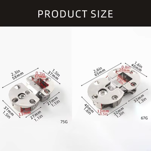 Charnière de meuble invisible en alliage de zinc de type rond encastré - Product Image 2