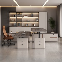 Bureau de direction commercial en bois en forme de L, moderne, écologique, électrique et extensible, idéal pour les immeubles de bureaux