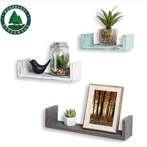 Woodbuddy <b>Wall</b> <b>Mounted</b> Wooden <b>Shelves</b> Rectangle Multiple Colors Living Room Storage Organization - Product Image 4