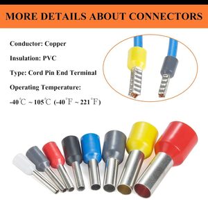 Kit de 1800 cosses de raccordement à sertir en cuivre, de style européen, pour fils de 0,5 mm, 1,5 mm, 2,5 mm, 4,0 mm, 6,0 mm, 10,0 mm - Product Image 4