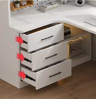 Bureau d'angle en bois avec bibliothèque intégrée, table d'étude pour étudiant, écologique, durable, pour chambre à coucher, maison, table d'écriture simple, table d'ordinateur