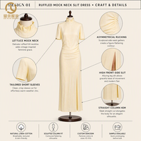 Robe d'été pour femmes de haute qualité, fabriquée sur mesure, OEM ODM, écologique, col rond, manches courtes, robe décontractée en lin maxi pour femmes