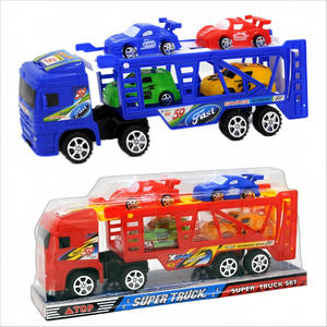 Mini <span class=keywords><strong>dessin</strong></span> <span class=keywords><strong>animé</strong></span> pour enfants véhicule jouet en plastique <span class=keywords><strong>tracteur</strong></span> à inertie remorque conteneur <span class=keywords><strong>camion</strong></span> avec caractéristiques de base véhicule jouet à Friction - Product Image 2