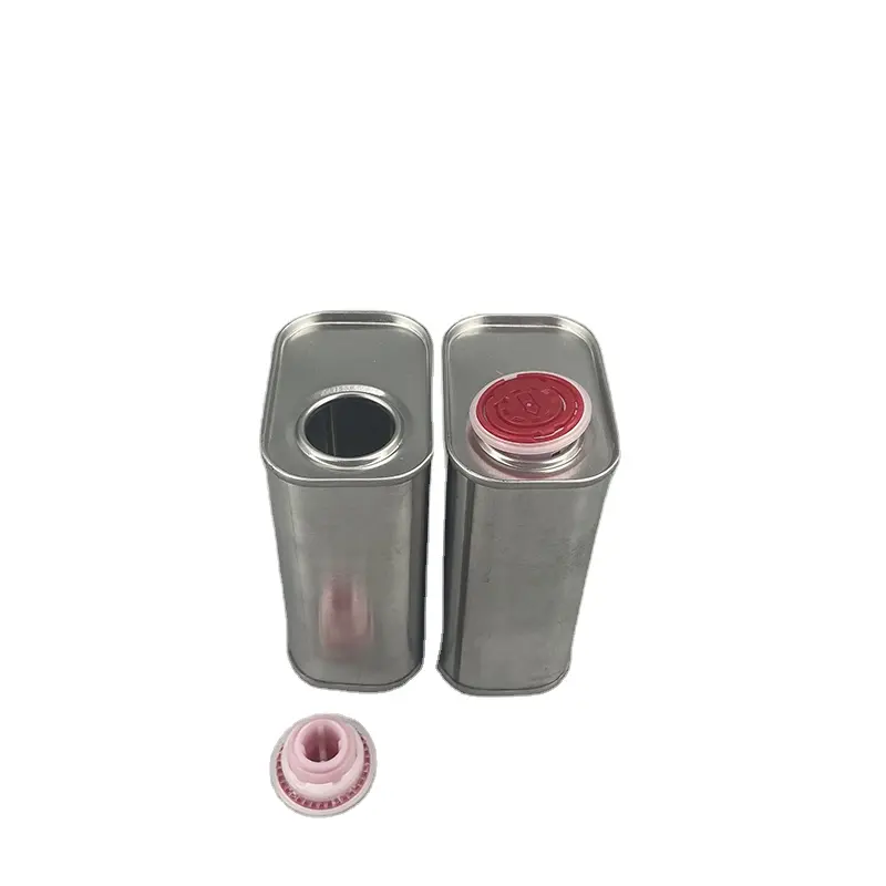 500ml cấp thực phẩm rỗng hình chữ nhật kim loại tin dầu ô liu có thể với OEM ODM nhựa cấp thực phẩm bìa