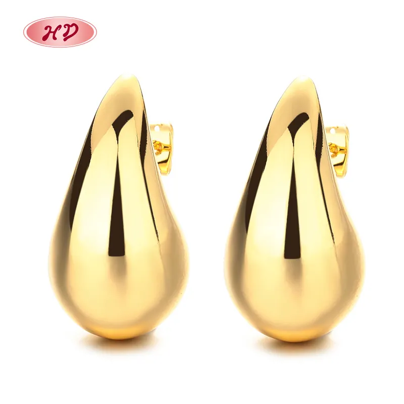 New Arrivals Fashion Hoop Earring Jewelry gold plated earrings 18k Water Tear Drop Earings For Women