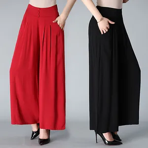 Women Casual Palazzo Wholesale Wide Leg Drawstring Trousers Ladies