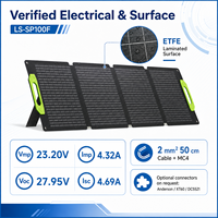 Panneau solaire pliable Arcane Surge LS-SP100F 100W IP67, efficacité 16,2%, noir, chargeur solaire portable