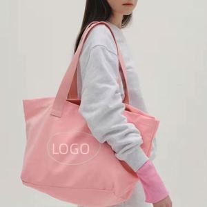 Best Selling Women's Large Custom Logo Rope Handle Canvas Tote <b>Bag</b> <b>Foldable</b> and Reusable for Daily Shopping & Grocery Use - Product Image 6