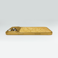Pour iPhone 17 Pro Max : Cadre de téléphone plaqué or 24 carats au design de luxe avec motif gravé profond, boîtier de téléphone électroplaqué
