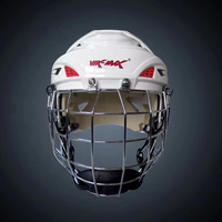 Casques de protection sportifs fabriqués en acier A3, casque de hockey sur glace avec cage, équipement de protection de la tête et du visage en acier pour joueur de hockey sur gazon