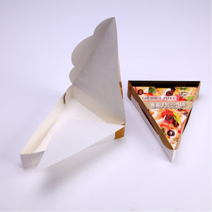 Paper pizza slice box with customer printing pizza slice box triangle food container