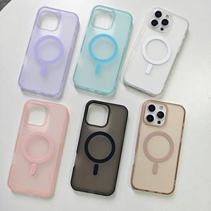 Funda magnética translúcida mate compatible con iPhone 17, funda protectora con tacto de piel para iPhone 16 Pro, funda protectora con orificio grande para Apple 15, 14 - Product Image 1