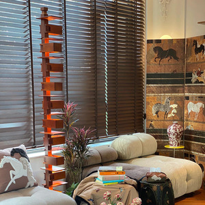 Lampe sur pied décorative rétro de style français Taliesin, design Wabi-Sabi en bois sculpté avec motif d'eau courante, pour salon, utilisation sur table, avec cordon de tirage - Product Image 5