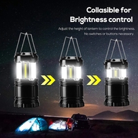 Lanterne de camping portable 3*COB LED, mini lanterne suspendue pour tente, 3W 200 lumens, lampe torche extérieure avec poignée, batterie non incluse