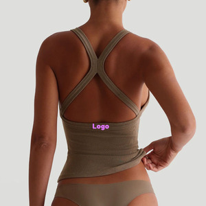 Débardeur court dos nageur à col en U pour femme avec logo personnalisé, respirant, idéal pour l'entraînement, le fitness, le yoga et le sport - Product Image 2