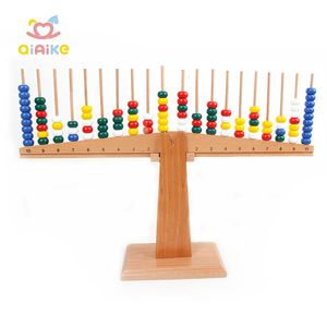 Materiali Montessori: Bilancia in Legno per Bambini con Perline, Gioco Matematico Educativo, Ausili Didattici, Giocattoli Sensoriali per l'Apprendimento dei Bambini - Product Image 1