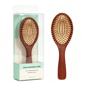 Cepillo para el Cabello con Forma Ovalada y Duradera, con Cerdas de Madera, para Cabello Largo y Grueso - Product Image 1