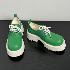 Nuevos Zapatos Derby Verdes para Hombre, para Exteriores, con Suela Gruesa de 6 cm de Altura, Adecuados para Uso Formal en la Oficina, Hechos de Cuero - Product Image 2