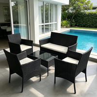 Ensemble de meubles de jardin en rotin PE pour cour extérieure, table à thé, quatre pièces, terrasse, villa, combinaison de loisirs, hôtel, mobilier moderne