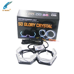 Phổ 5D pha lê mắt thiên thần hình lục giác LED ống kính che SRGB-A ứng dụng điều khiển 3.0 inch Mặt nạ Led Đèn Pha Phụ kiện đèn xe - Product Image 1