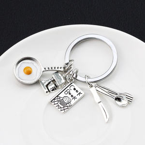 Nuevo Llavero de Cocina, Llavero con Diseño de Utensilios de Cocina, Sartén para Huevos Fritos, Batidora, Libro de Cocina, Vajilla, para Regalos de Chef, Joyería Hecha a Mano - Product Image 6