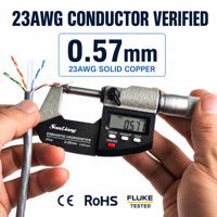 Câble Ethernet en cuivre à conducteur solide Cat6A UTP, 4 paires, 23AWG, 500 MHz, 305 m, marque Shibei, pour le câblage des bureaux et des centres de données