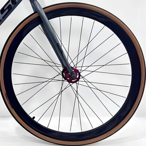 Cadre de vélo en aluminium, jeu de roues, vélo de course sur route en carbone, roues de vélo 700c, fourche en acier, vitesse unique, frein à pédale - Product Image 5