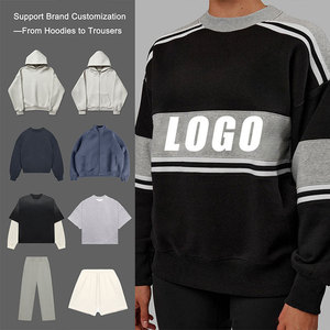 Custom Logo Embroidered Sweatshirt High Quality <strong>Men's</strong> Knitted Oversized <strong>Fleece</strong> Unisex Crewneck Gym Cotton Blank <strong>Jumper</strong> - Product Image 1