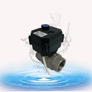 FH-MO series 2-way stainless steel brass motorized flow control valve 12v 24v 220v electric actuator ball valve for smart home