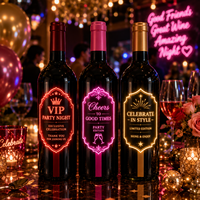 Étiquette de bouteille de vin LED haute visibilité personnalisée pour la campagne de marque d'alcool Longstargift, conception sur mesure pour événements