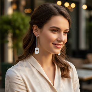 Trendy Clover Design Ear <b>Thread</b> Earrings Handmade Turkish Wholesale 925 Silver for Women Jewelry - Product Image 3