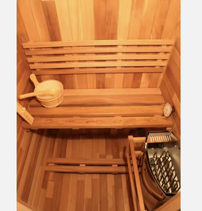 Sauna à vapeur carré en bois massif durable pour 4 personnes, pour la relaxation et l'équilibre intérieur - Product Image 4