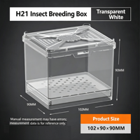 NOMOY PET Reptile Accessoires Mini Taille Noir ou Transparent Insectes vivants Boîte d'élevage Habitat Cage